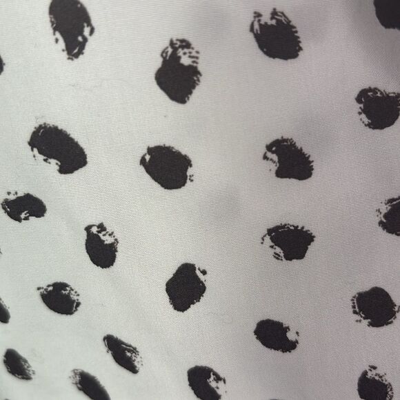 Lands End White Brown Polka Dot Collared Button Up Front Shirt Blouse Size 16 T - Picture 8 of 10